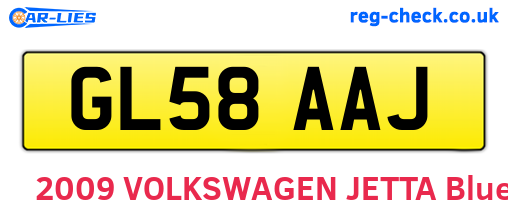 GL58AAJ are the vehicle registration plates.