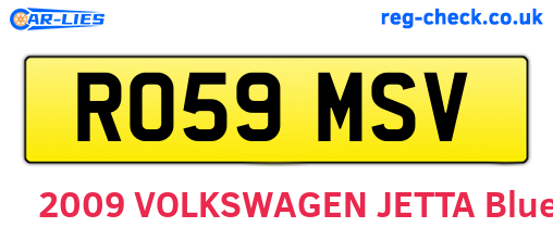 RO59MSV are the vehicle registration plates.