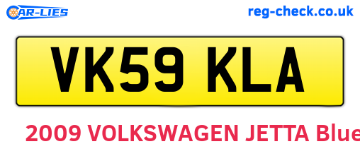 VK59KLA are the vehicle registration plates.