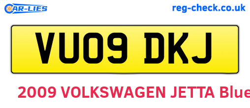 VU09DKJ are the vehicle registration plates.