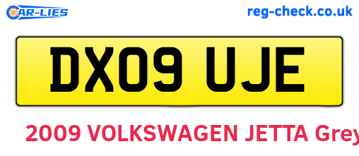 DX09UJE are the vehicle registration plates.