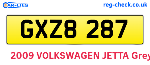 GXZ8287 are the vehicle registration plates.