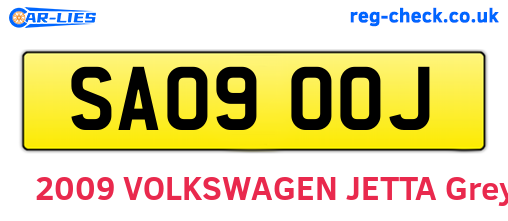 SA09OOJ are the vehicle registration plates.