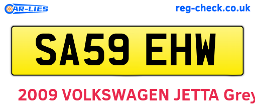 SA59EHW are the vehicle registration plates.