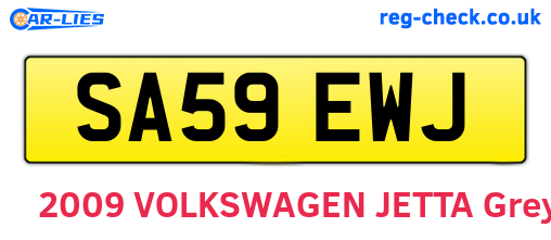 SA59EWJ are the vehicle registration plates.