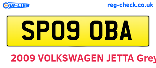 SP09OBA are the vehicle registration plates.
