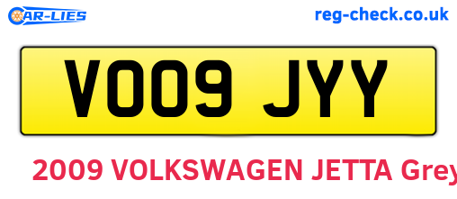 VO09JYY are the vehicle registration plates.