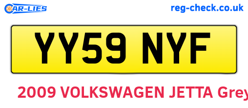 YY59NYF are the vehicle registration plates.