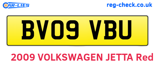 BV09VBU are the vehicle registration plates.
