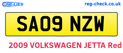 SA09NZW are the vehicle registration plates.