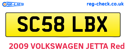 SC58LBX are the vehicle registration plates.