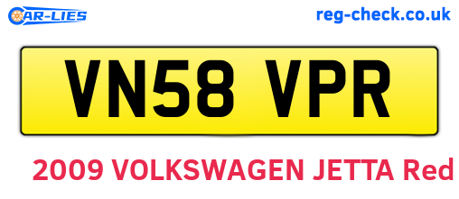 VN58VPR are the vehicle registration plates.