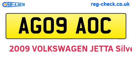 AG09AOC are the vehicle registration plates.
