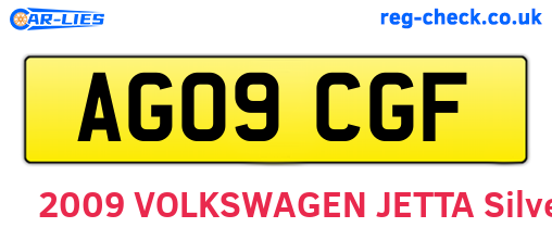 AG09CGF are the vehicle registration plates.