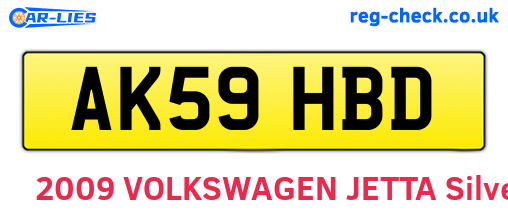AK59HBD are the vehicle registration plates.