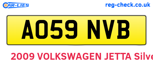 AO59NVB are the vehicle registration plates.