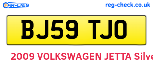 BJ59TJO are the vehicle registration plates.