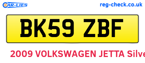BK59ZBF are the vehicle registration plates.