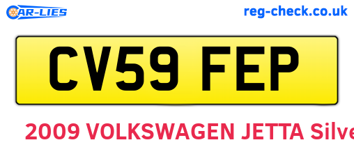 CV59FEP are the vehicle registration plates.