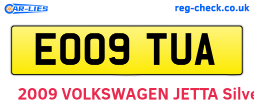 EO09TUA are the vehicle registration plates.