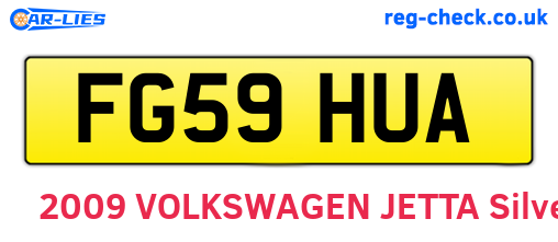 FG59HUA are the vehicle registration plates.
