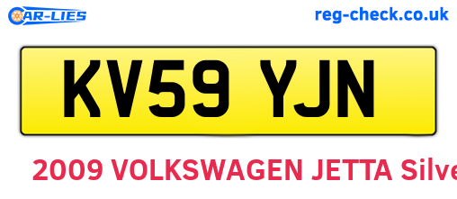 KV59YJN are the vehicle registration plates.