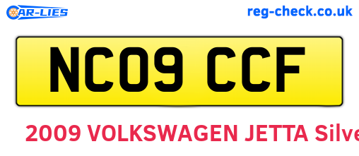NC09CCF are the vehicle registration plates.