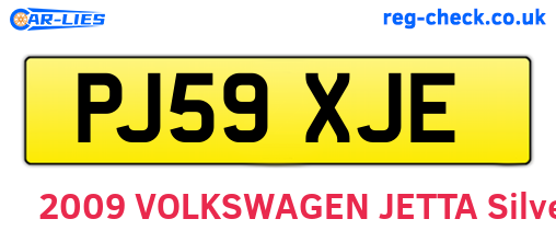 PJ59XJE are the vehicle registration plates.