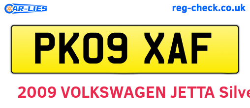 PK09XAF are the vehicle registration plates.