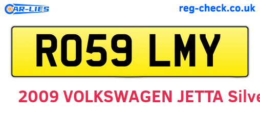 RO59LMY are the vehicle registration plates.