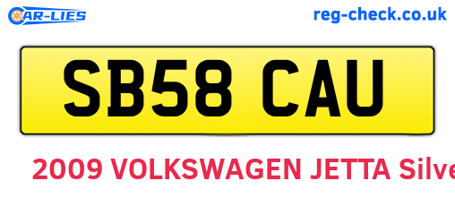 SB58CAU are the vehicle registration plates.