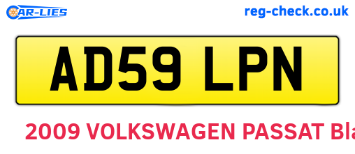 AD59LPN are the vehicle registration plates.