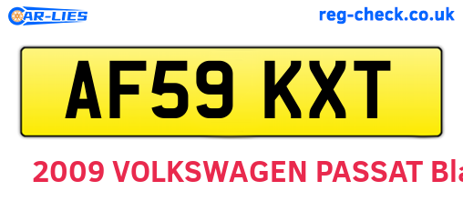 AF59KXT are the vehicle registration plates.