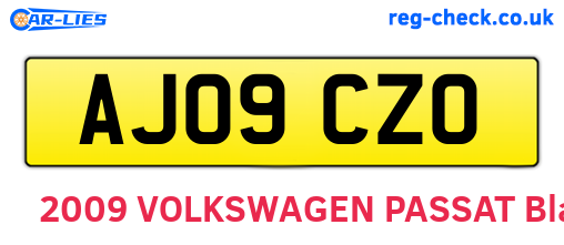 AJ09CZO are the vehicle registration plates.