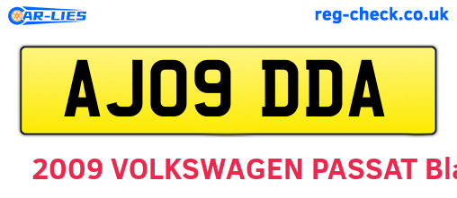 AJ09DDA are the vehicle registration plates.