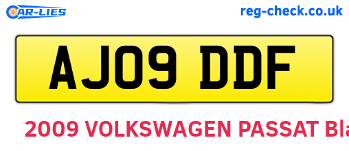 AJ09DDF are the vehicle registration plates.