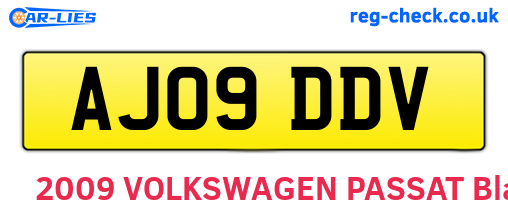AJ09DDV are the vehicle registration plates.