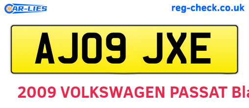 AJ09JXE are the vehicle registration plates.