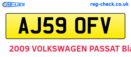 AJ59OFV are the vehicle registration plates.