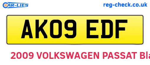 AK09EDF are the vehicle registration plates.