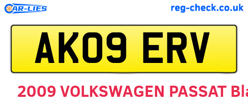 AK09ERV are the vehicle registration plates.