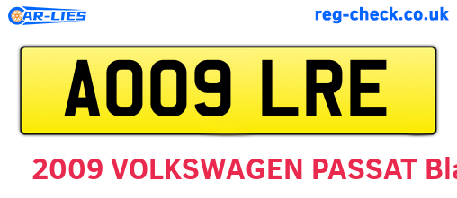 AO09LRE are the vehicle registration plates.