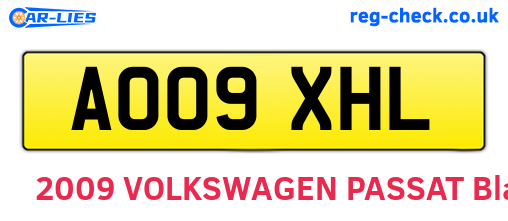 AO09XHL are the vehicle registration plates.