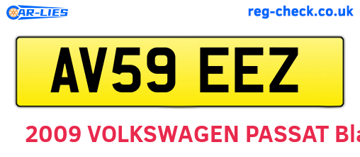 AV59EEZ are the vehicle registration plates.
