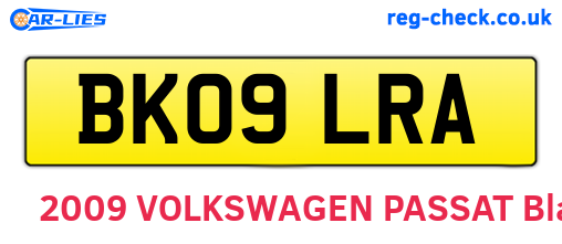 BK09LRA are the vehicle registration plates.
