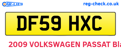 DF59HXC are the vehicle registration plates.