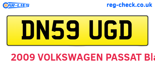 DN59UGD are the vehicle registration plates.