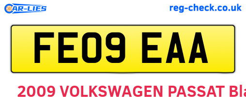 FE09EAA are the vehicle registration plates.