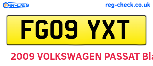 FG09YXT are the vehicle registration plates.