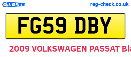 FG59DBY are the vehicle registration plates.